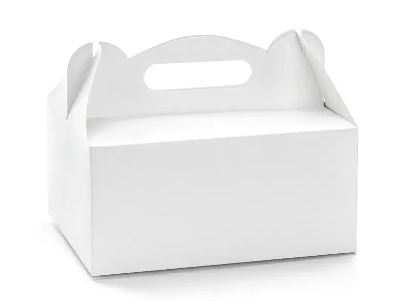 Ozdobne pudełka na ciasto, białe, 16x8,5x9,5cm