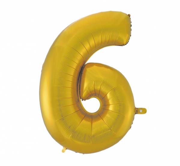 Balon cyfra 6 złota, 92 cm