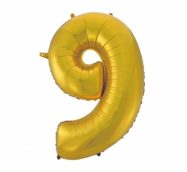 Balon cyfra 9 złota, 92 cm