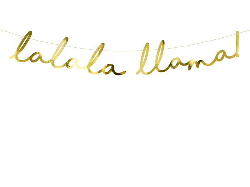 Baner urodzinowy Lalala Llama złoty 12,5x82cm 1szt. GRL84-019M