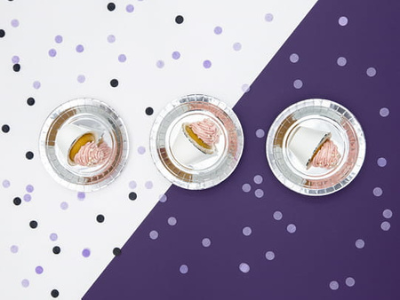 Talerzyki okrągłe, srebrny, 23 cm