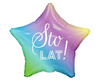 Balon Foliowy Sto Lat, gwiazdka tęczowa 44cm