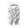 Świąteczne Kokardy Duże Srebrne, 3 szt.
