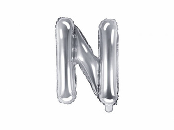 Balon litera " N " srebrny 35cm