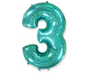 Balon foliowy, cyfry, tiffany, 85 cm