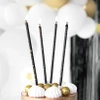 Świeczki urodzinowe czarno-złote długie 8szt.
