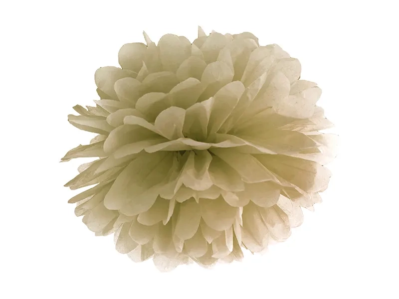 Pompon bibułowy, brązowy złoty, 35 cm