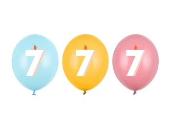 Balony 30 cm, 7, zestaw 3 kolorów