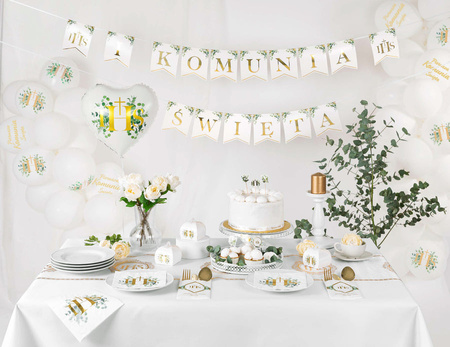 Banner Komunijny Komunia Święta Eukaliptus, 240 cm