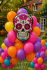 Balon foliowy Czaszka kolorowa 65x50cm