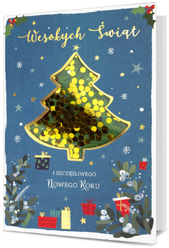 Kartka świąteczna Wesołych Świąt Choinka