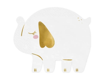 Serwetki Słonik, 16x13.5 cm, biały