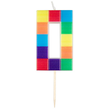 Świeczka cyferka klocki nr 0, 7 cm