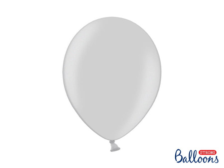 Balony metaliczne srebrne 30 cm / 10 sztuk