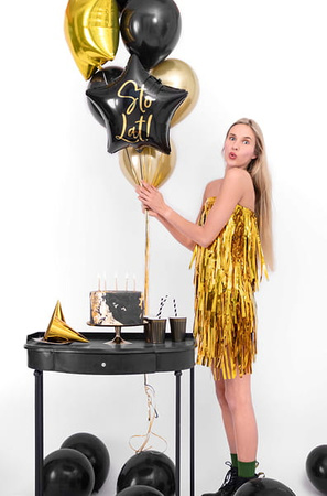 Balon foliowy Sto Lat!, 40cm, czarny