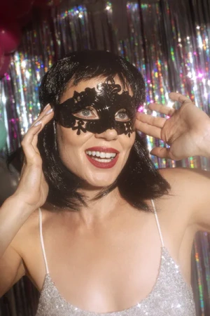 Maska karnawałowa, 17x9 cm, czarny