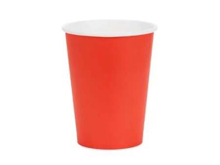 Kubeczki papierowe, czerwony, 250ml