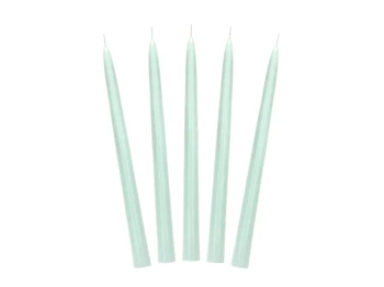 Świeca stożkowa matowa, szałwiowy, 24cm