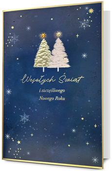 Kartka świąteczna Wesołych Świąt Choinki