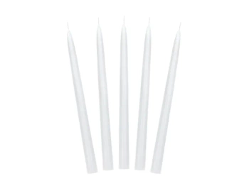 Świeca stożkowa matowa, biały, 24cm/1szt