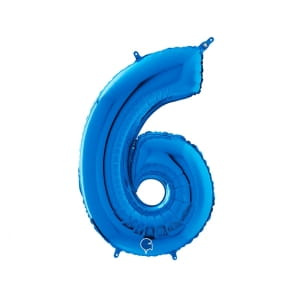 Balon Grabo Cyfra 6 niebieska 66 cm