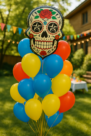 Balon foliowy Czaszka kolorowa 65x50cm