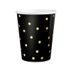 Kubek czarny w złote kropki 220ml 6szt.