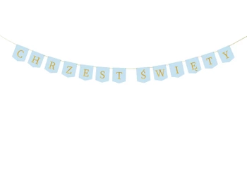 Baner ''Chrzest Święty'', 2 m, jasny niebieski