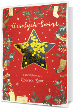 Kartka świąteczna Wesołych Świąt Gwiazdka