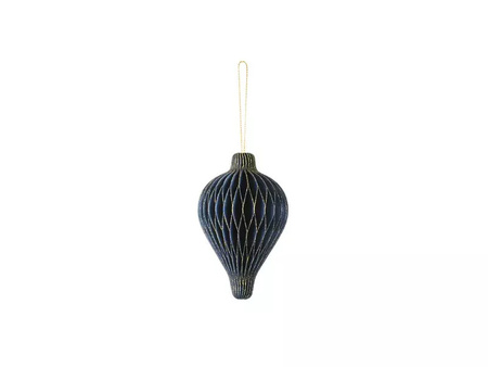 Bombka papierowa honeycomb Latarnia, granat, 13,2x15cm