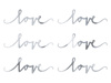 Dekoracje papierowe Love, srebrne, 6 x 20 cm