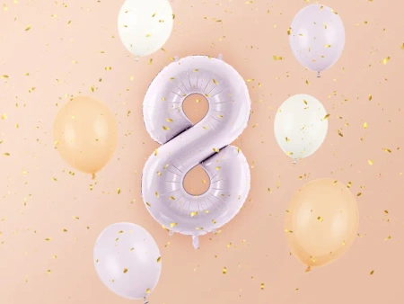 Balon foliowy Cyfra ''8", 86cm, fioletowy