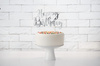 Topper na tort urodzinowy, dekoracja happy birthday srebrny