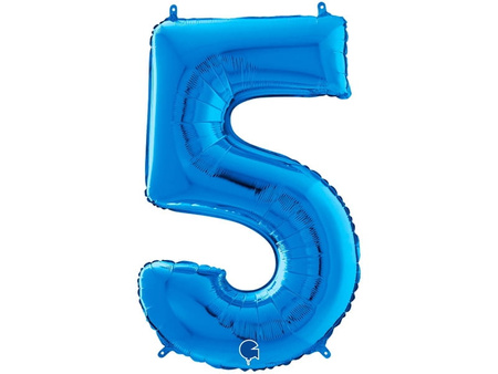Balon Grabo Cyfra 5 niebieska 66 cm
