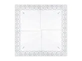Serwetki Komunijne z ornamentem, 33x33cm, srebrny