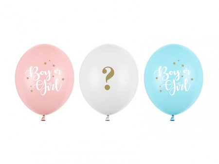 Balony 30 cm, Boy or Girl, mix