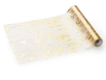 Bieżnik siatka, złoty nadruk, 0,36 x 9 m