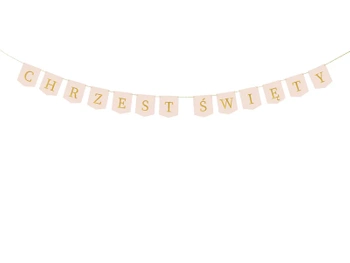 Baner ''Chrzest Święty'', 2 m, jasny różowy