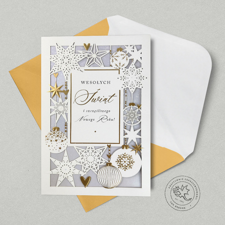 Kartka świąteczna Wesołych Świąt Bombki