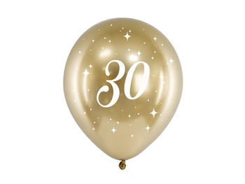 Balony Glossy 30cm, 30, złoty