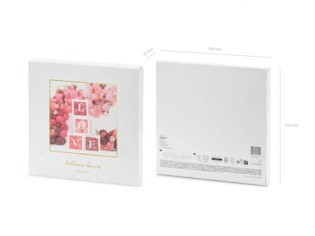 Pudełka na balony LOVE, 30x30 cm, biały