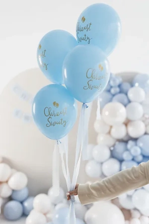 Balony Eco 33 cm, Chrzest Święty, błękit 6szt