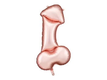 Balon foliowy Penis, 55,5x112 cm, różowe złoto