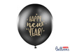 Balon Happy New Year, pastelowy czarny 30 cm