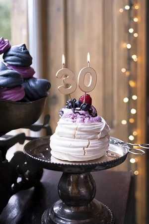 Świeczka urodzinowa Cyferka 0, różowe złoto, 4.5cm