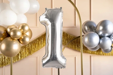 Balon foliowy Cyfra ''1'', 72cm, srebrny