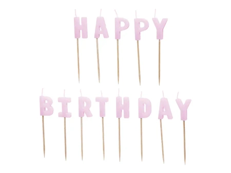 Świeczki urodzinowe Happy Birthday fioletowy