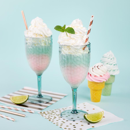 Słomki papierowe paski różowe złoto 10szt