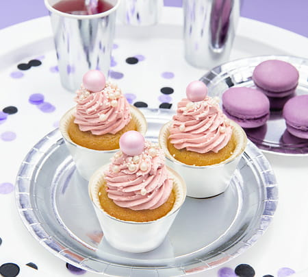 Talerzyki okrągłe, srebrny, 23 cm