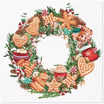 Serwetki Gingerbread Wreath 20 szt